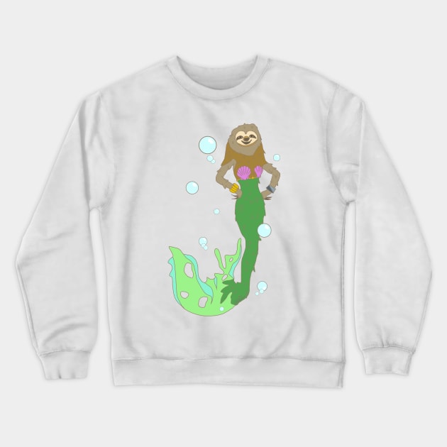 Sloth Mermaid Crewneck Sweatshirt by notsniwart